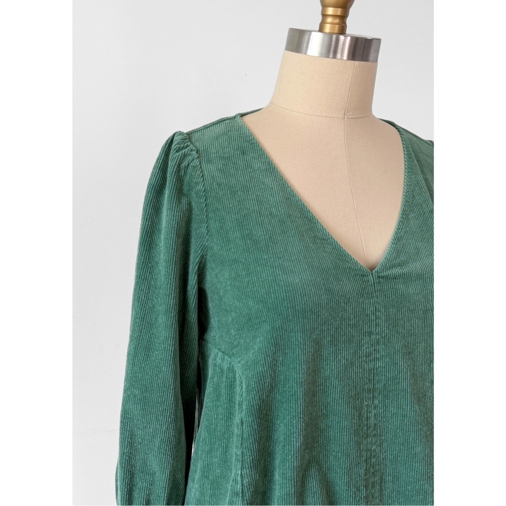 Tuckernuck Sea Sage Green Corduroy Babydoll Top (S) - Picture 5 of 10
